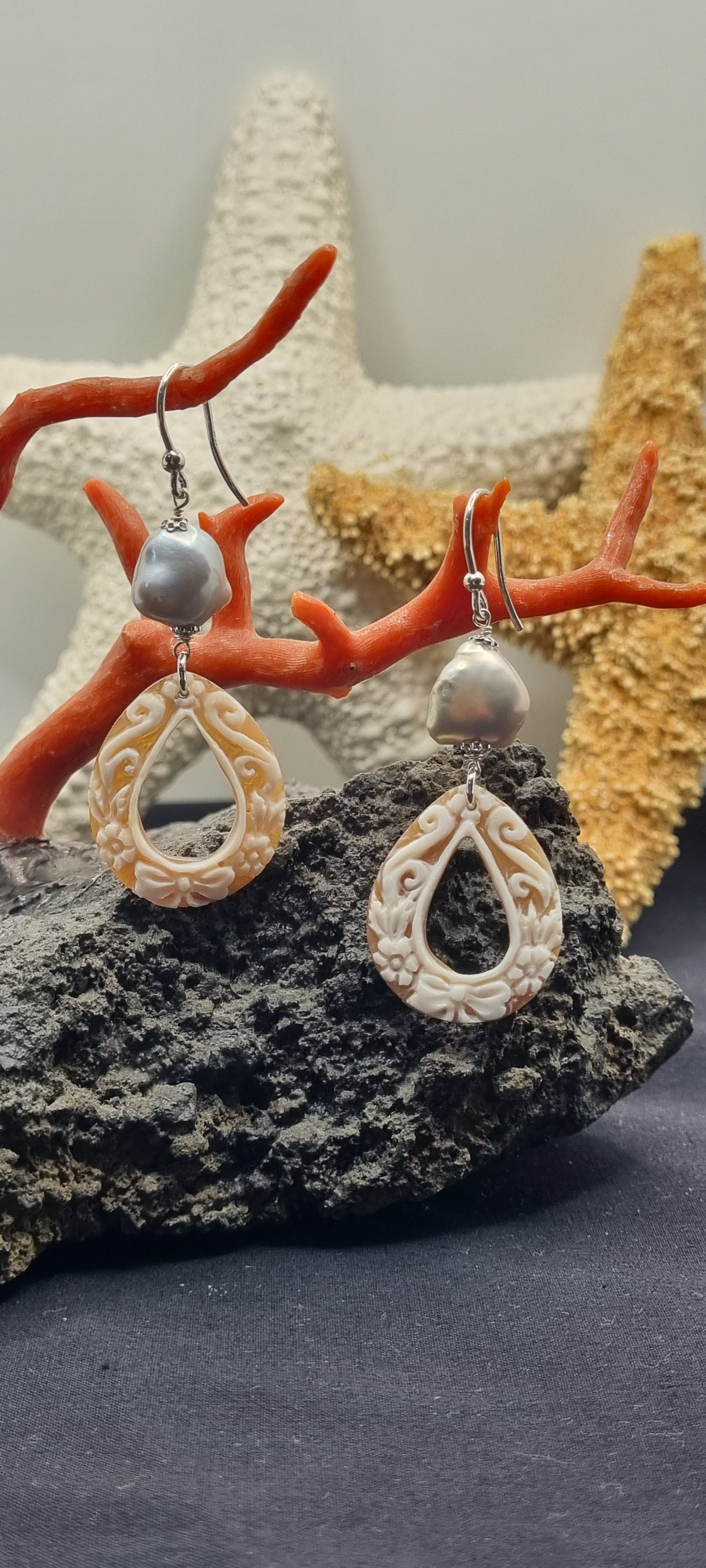 ORECCHINI CON CAMMEO IN ARGENTO 925%