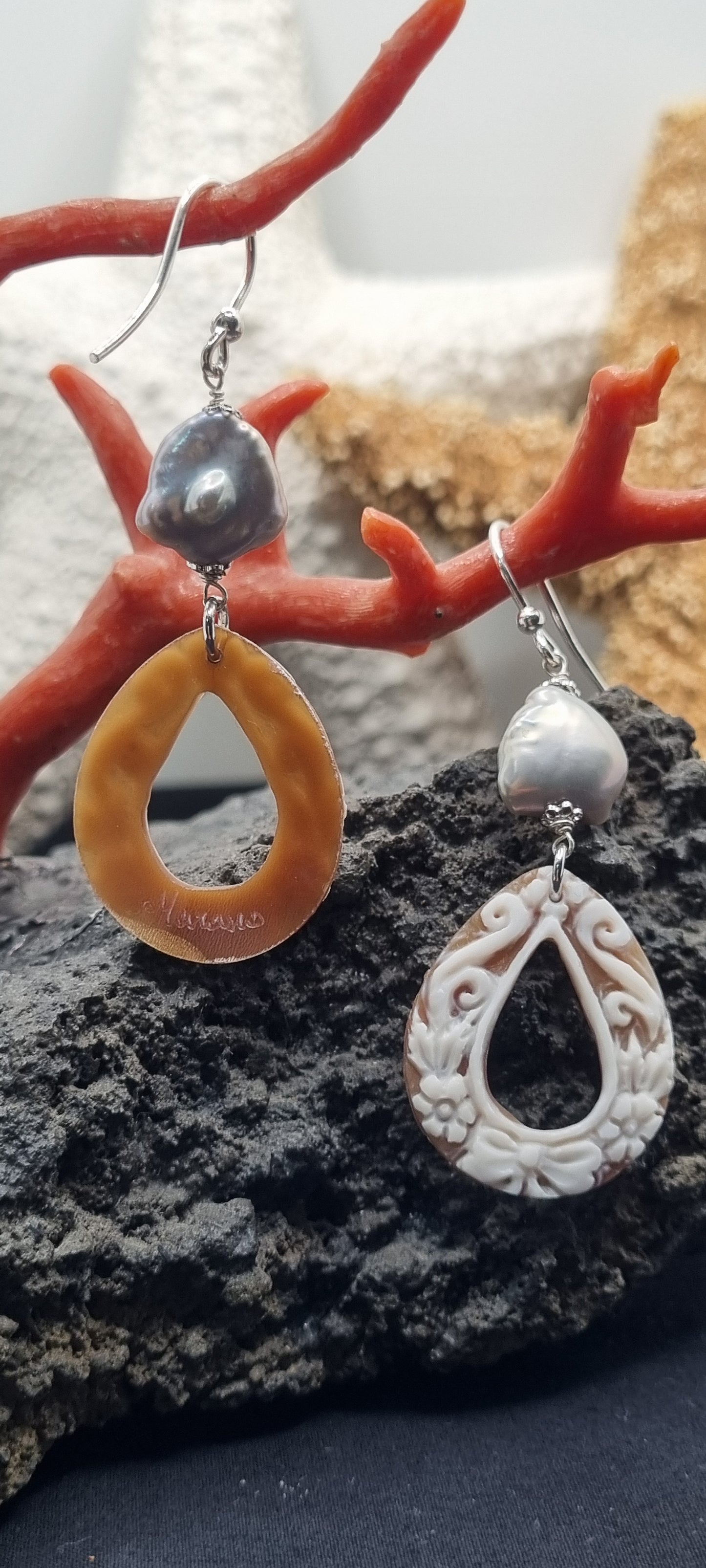 ORECCHINI CON CAMMEO IN ARGENTO 925%