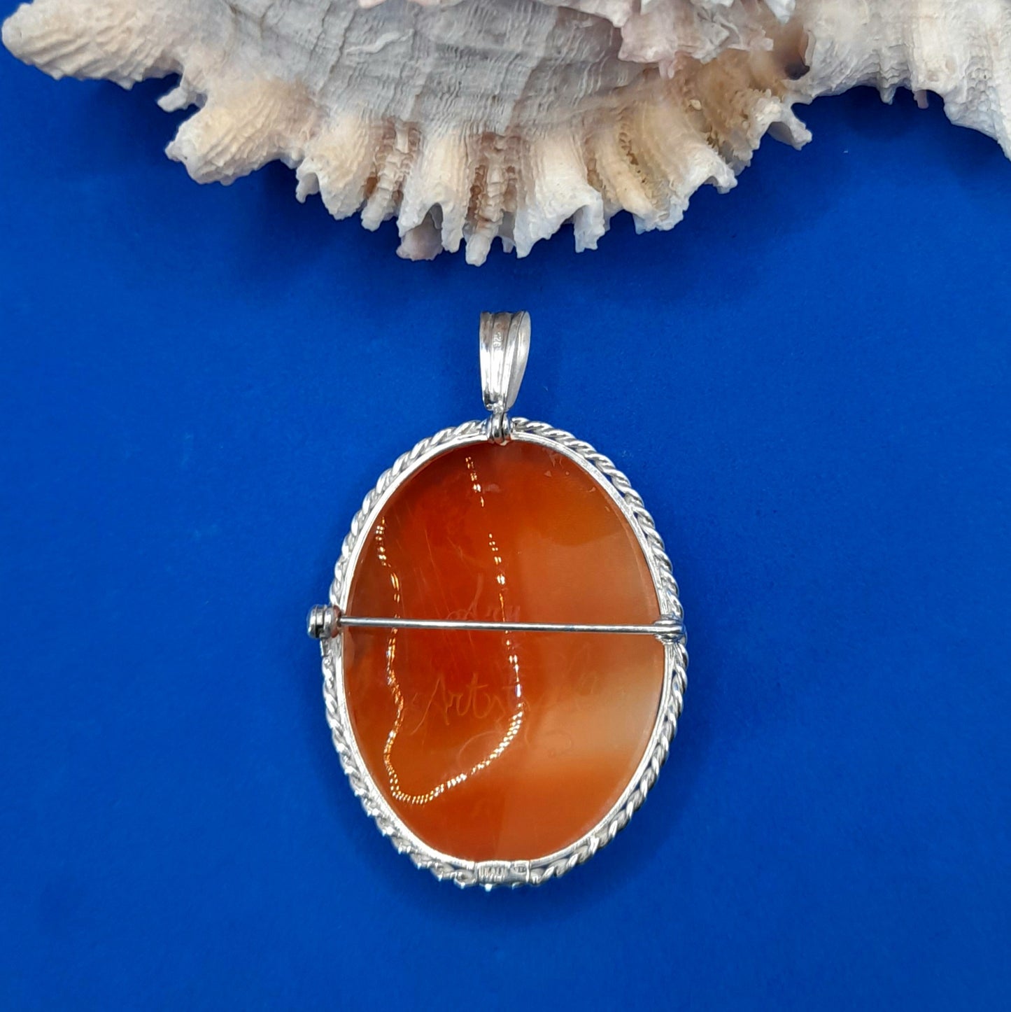SPILLA CON IL VOLTO IN ARGENTO 925%